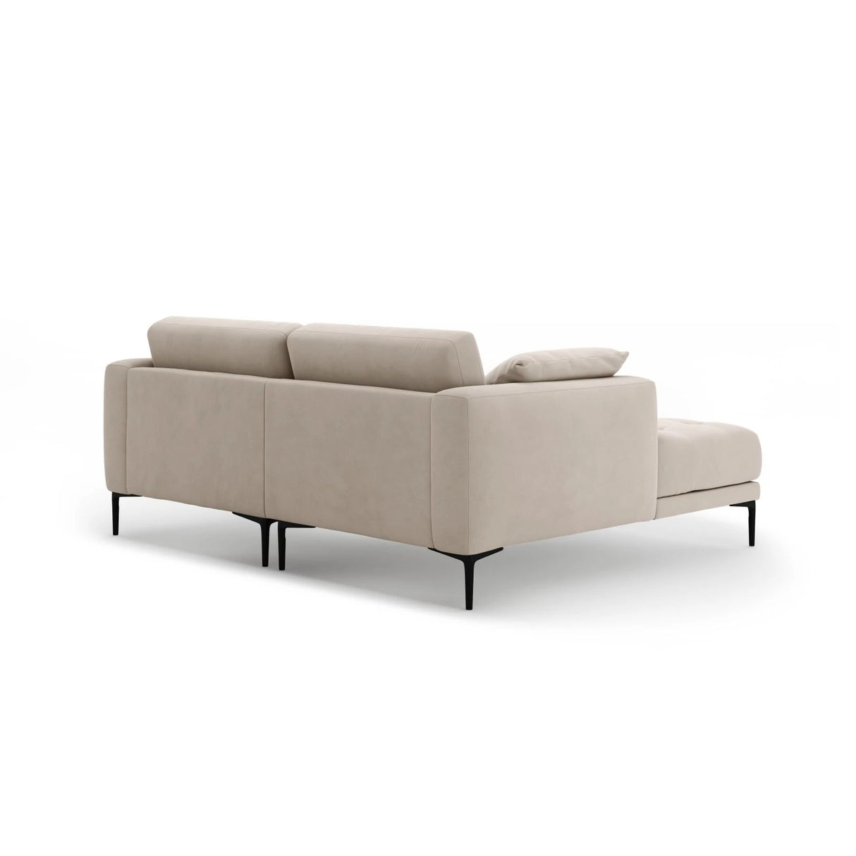 Bemy Ecksofa Links aus Samt (Salvador 1) in Beige, 205x174 cm – Bild 3