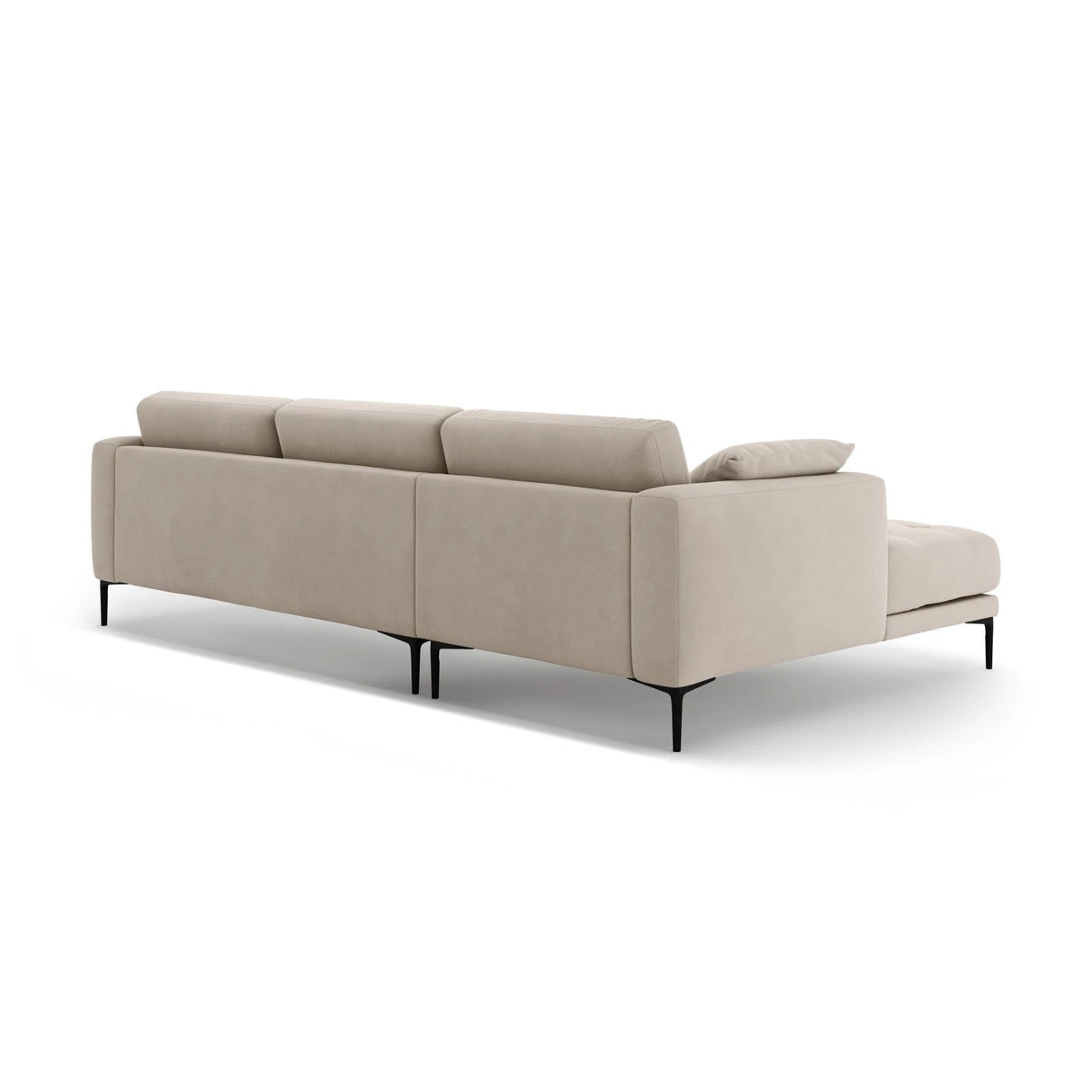 Bemy Ecksofa Links aus Samt (Salvador 1) in Beige, 295x174 cm – Bild 3