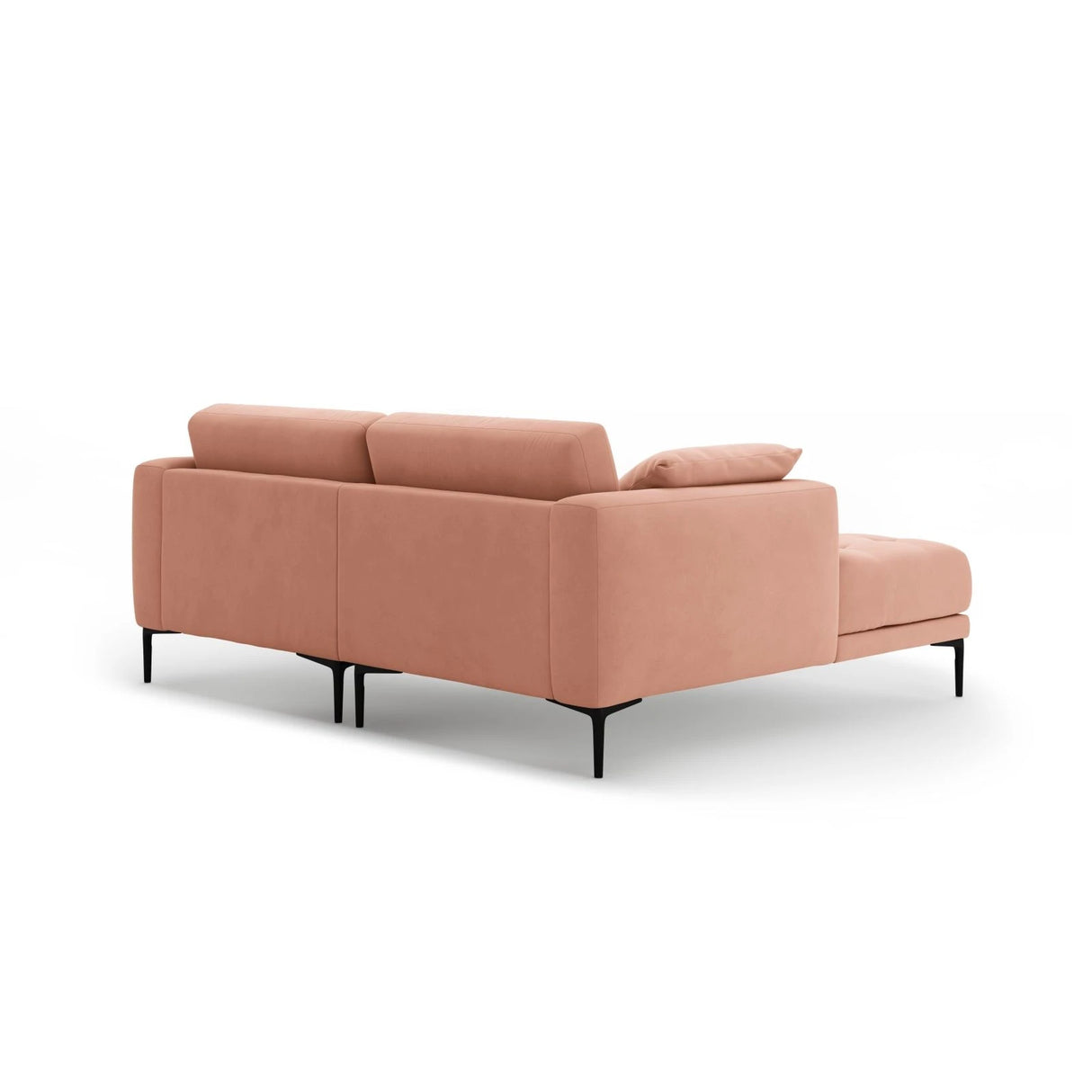 Bemy Ecksofa Links aus Samt (Salvador 11) in Rosa, 205x174 cm – Bild 3