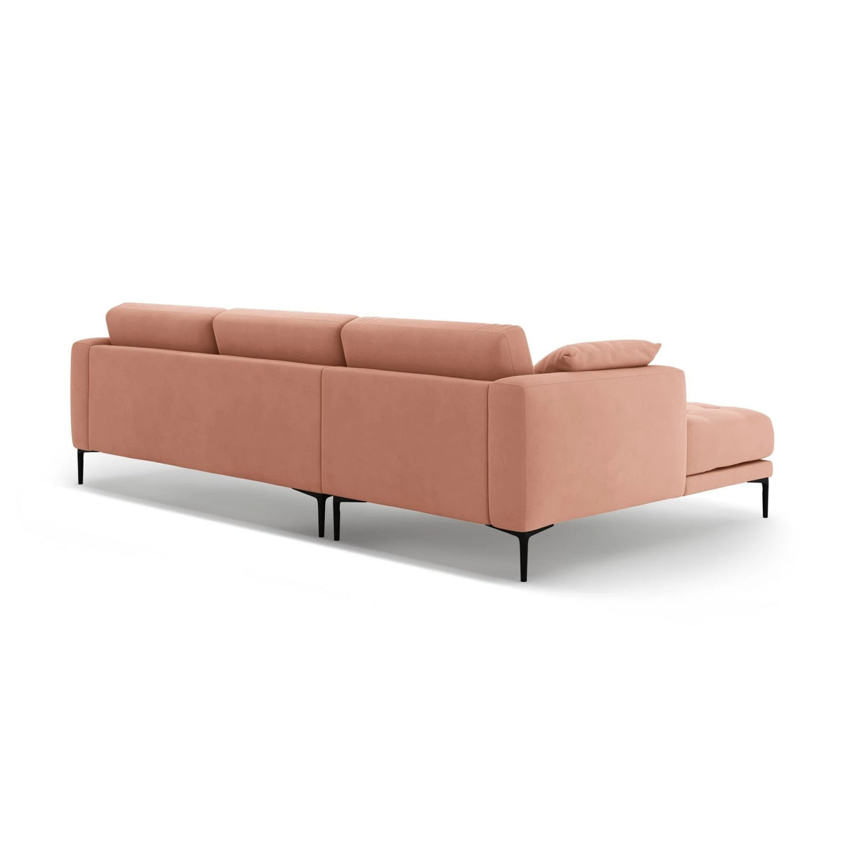 Bemy Ecksofa Links aus Samt (Salvador 11) in Rosa, 295x174 cm – Bild 3