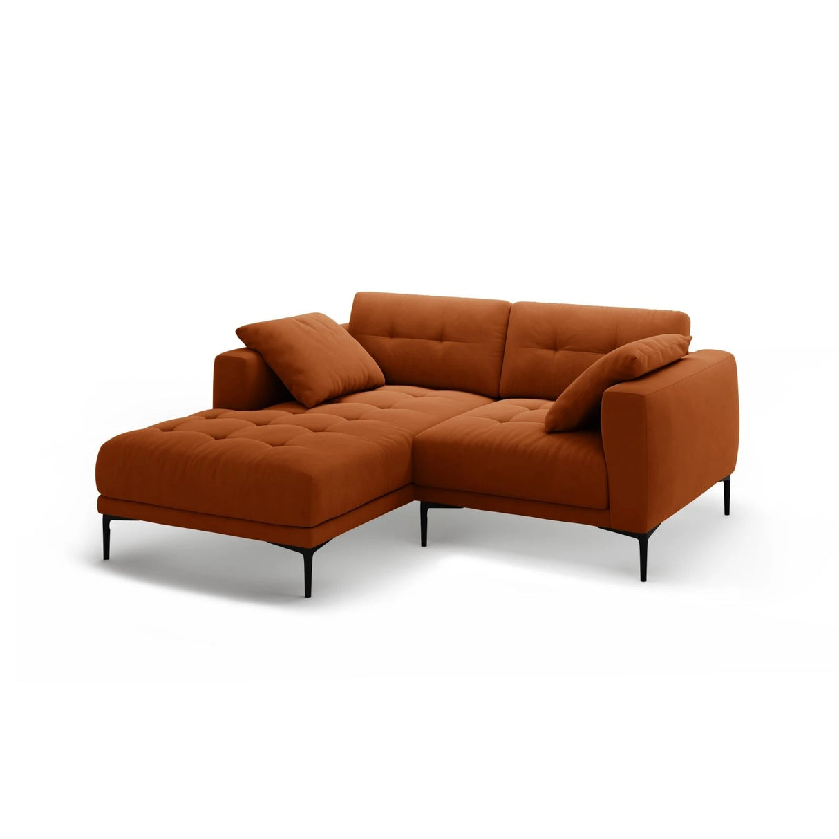 Bemy Ecksofa Links aus Samt (Salvador 14) in Terrakotta, 205x174 cm – Bild 2