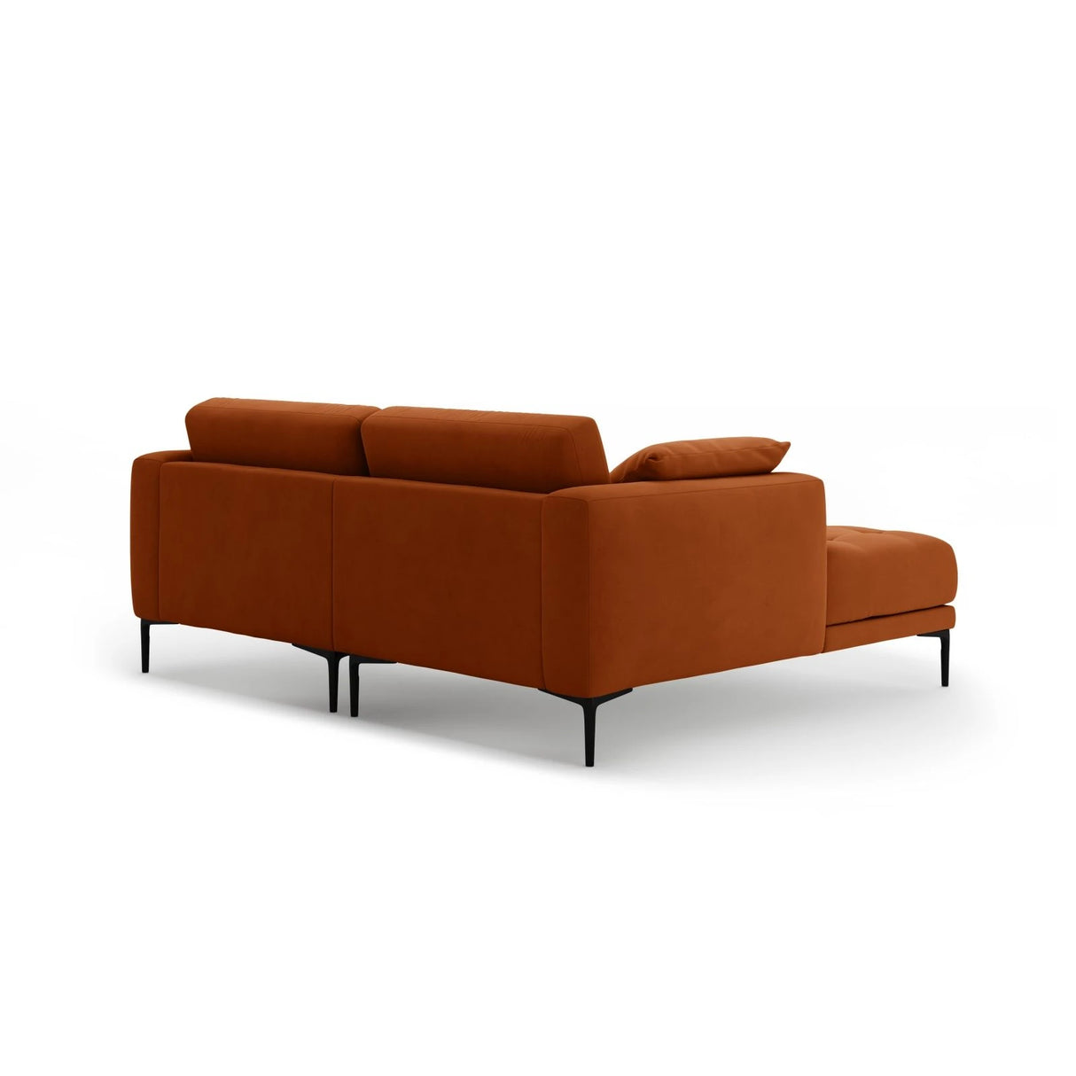 Bemy Ecksofa Links aus Samt (Salvador 14) in Terrakotta, 205x174 cm – Bild 3