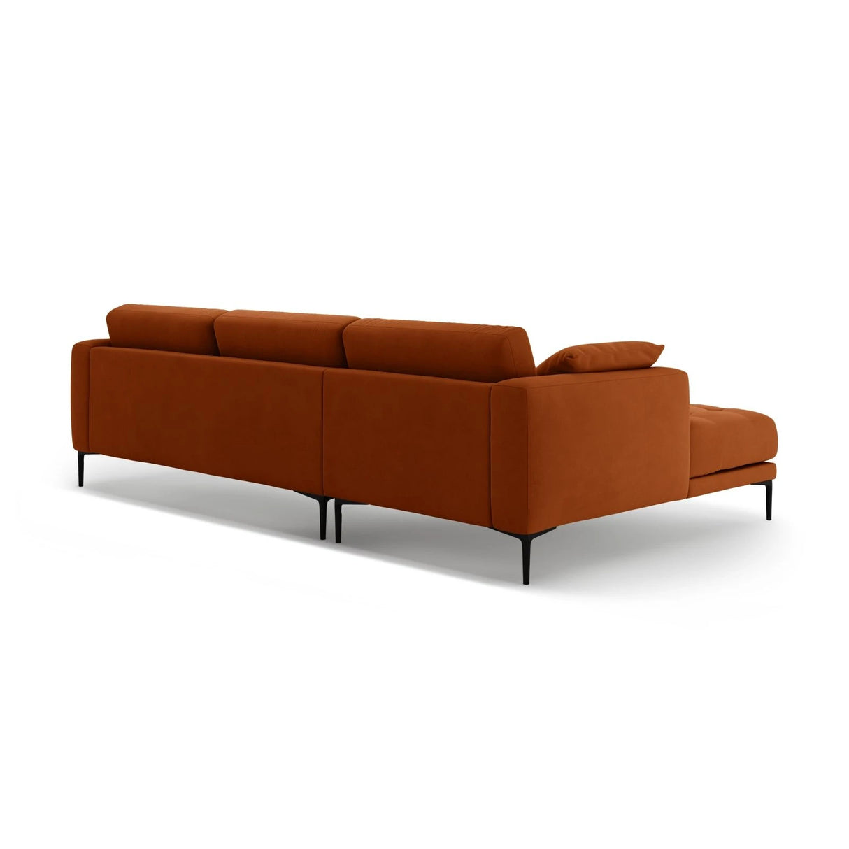 Bemy Ecksofa Links aus Samt (Salvador 14) in Terrakotta, 295x174 cm – Bild 3