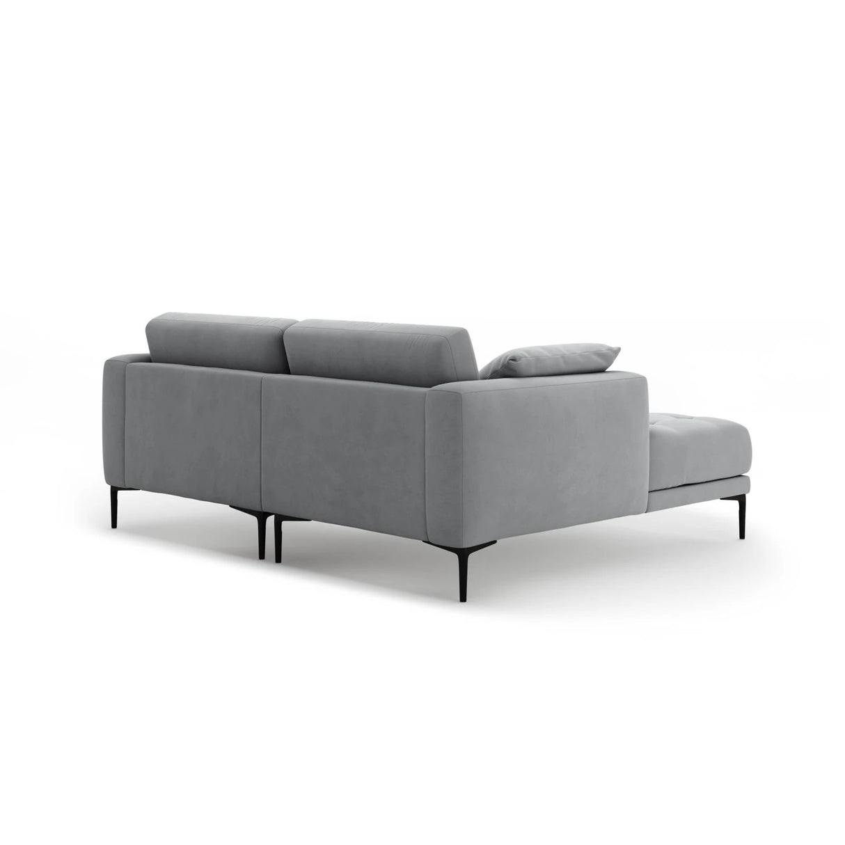 Bemy Ecksofa Links aus Samt (Salvador 17) in Grau, 205x174 cm – Bild 3
