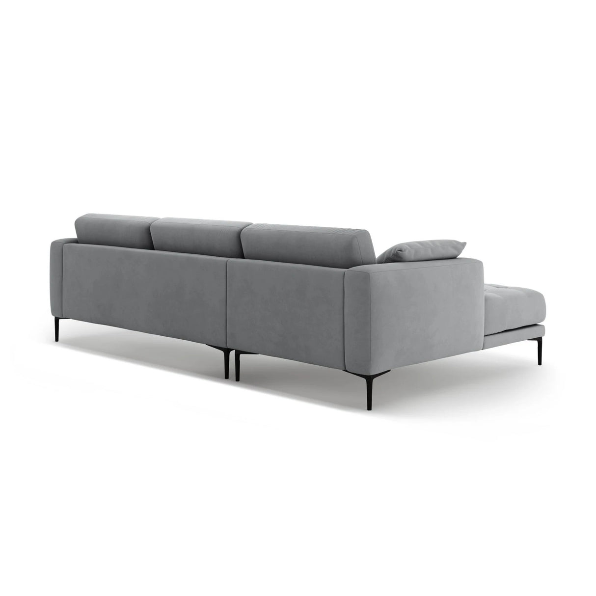 Bemy Ecksofa Links aus Samt (Salvador 17) in Grau, 295x174 cm – Bild 3
