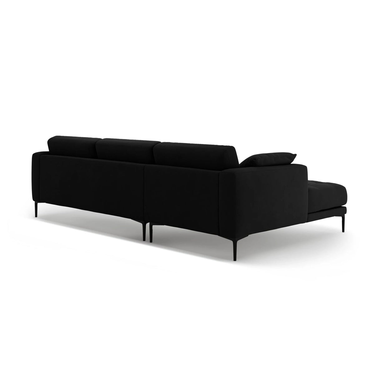 Bemy Ecksofa Links aus Samt (Salvador 19) in Schwarz, 295x174 cm – Bild 3