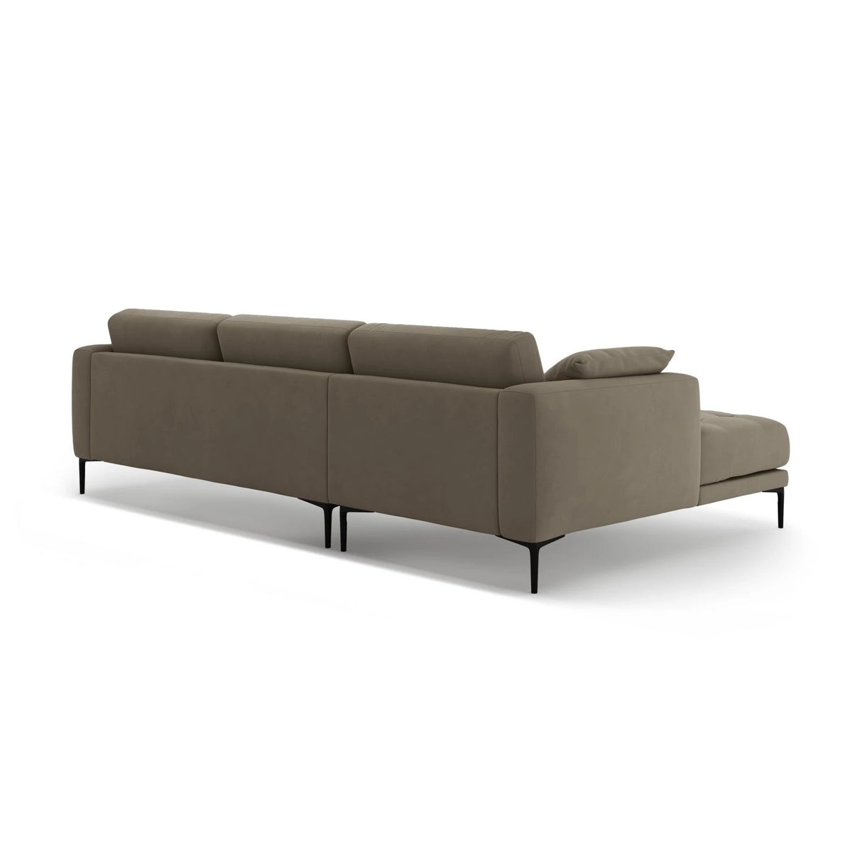 Bemy Ecksofa Links aus Samt (Salvador 3) in Grau-Braun, 295x174 cm – Bild 3