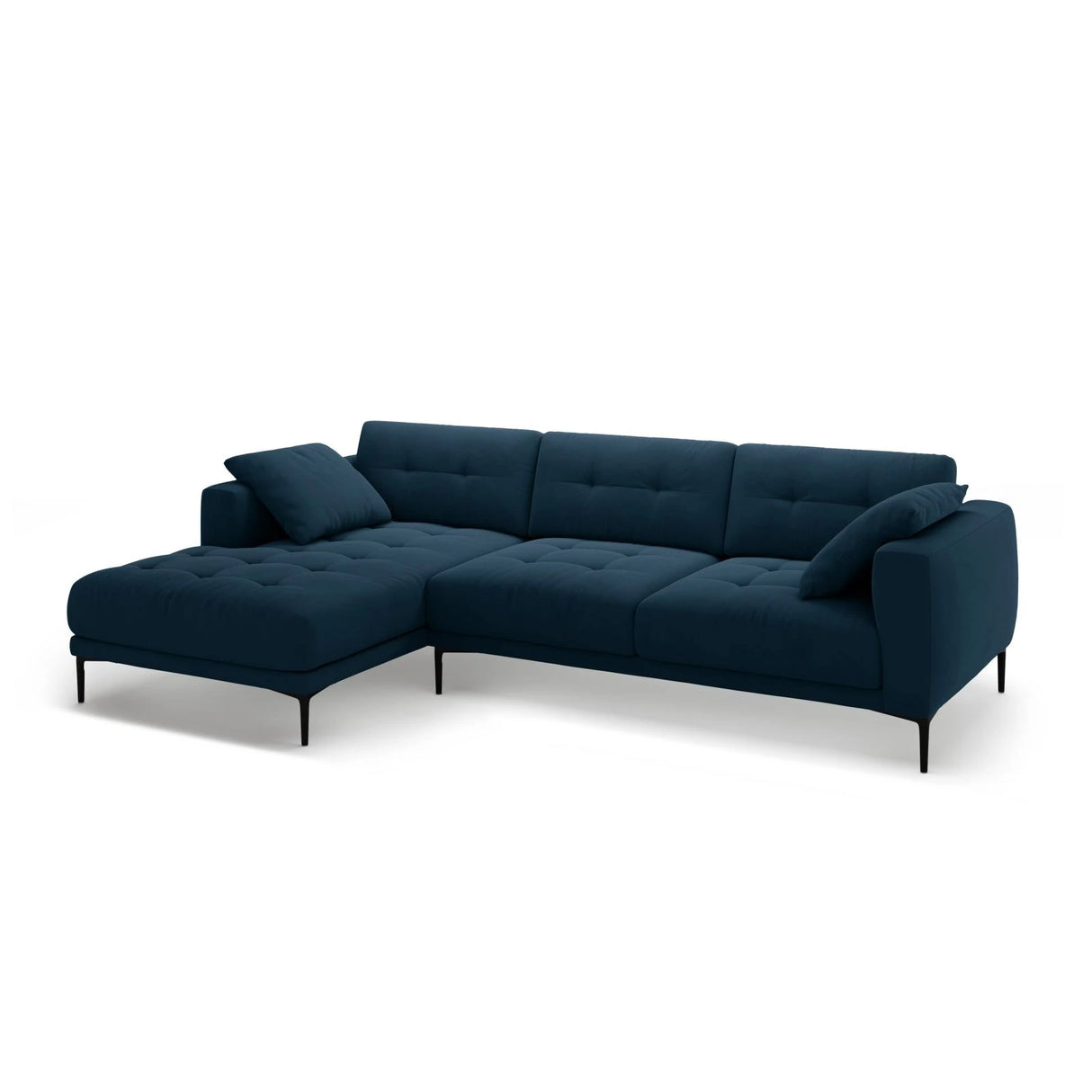 Bemy Ecksofa Links aus Samt (Salvador 5) in Königsblau, 295x174 cm – Bild 2