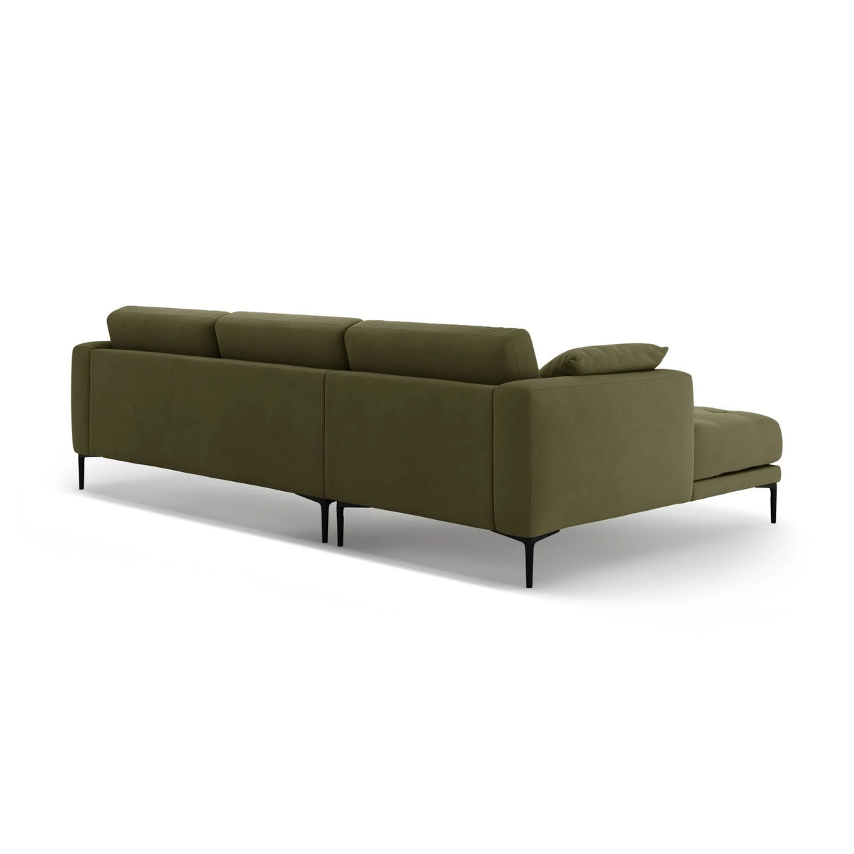 Bemy Ecksofa Links aus Samt (Salvador 8) in Grün, 295x174 cm – Bild 3