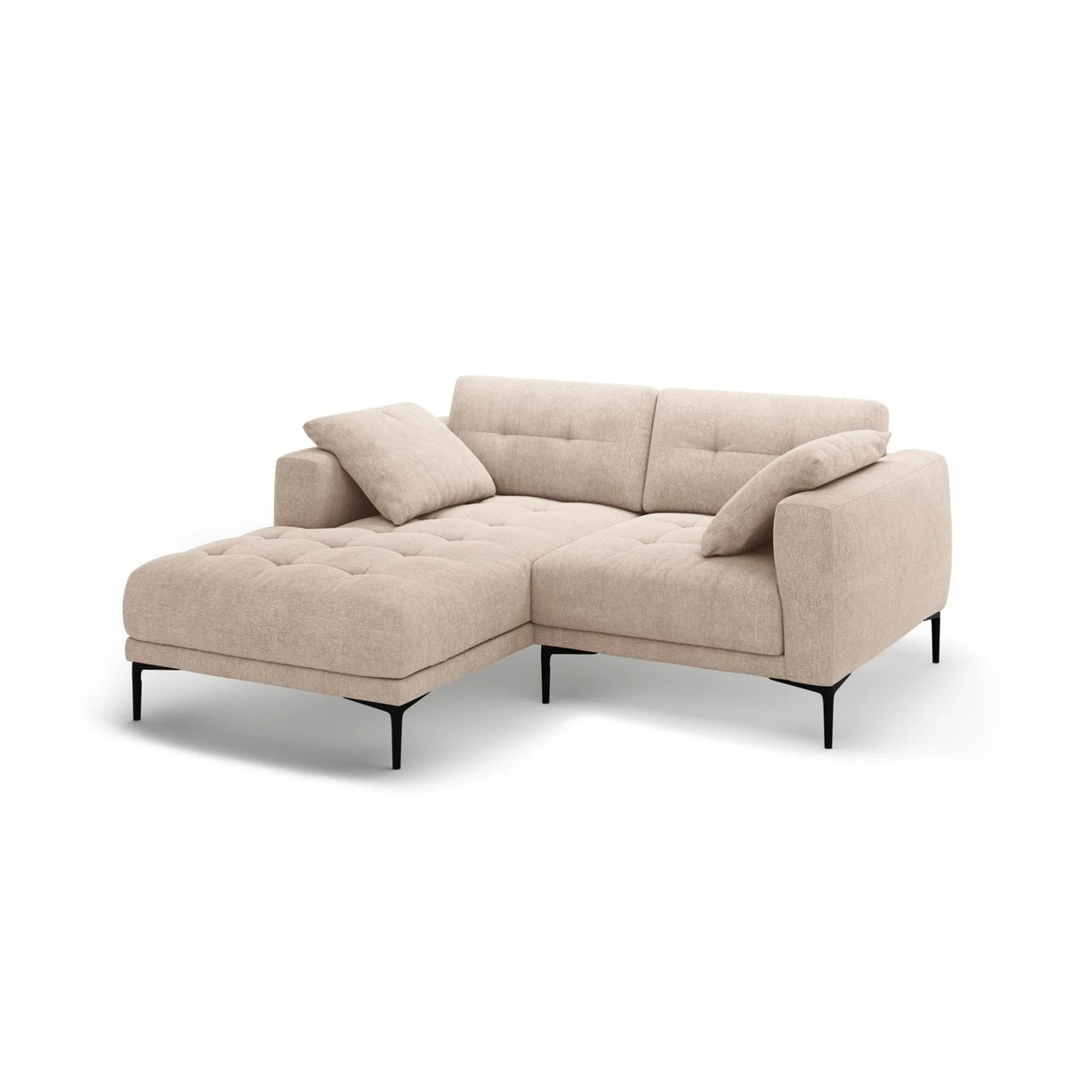 Bemy Ecksofa Links aus Strukturierter Stoff (Sorella 05) in Sand, 205x174 cm – Bild 2