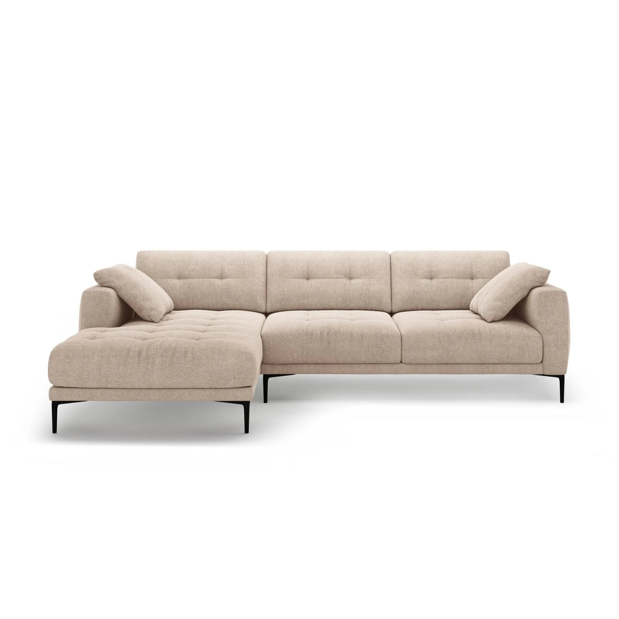 Bemy Ecksofa Links aus Strukturierter Stoff (Sorella 05) in Sand, 295x174 cm – Bild 1