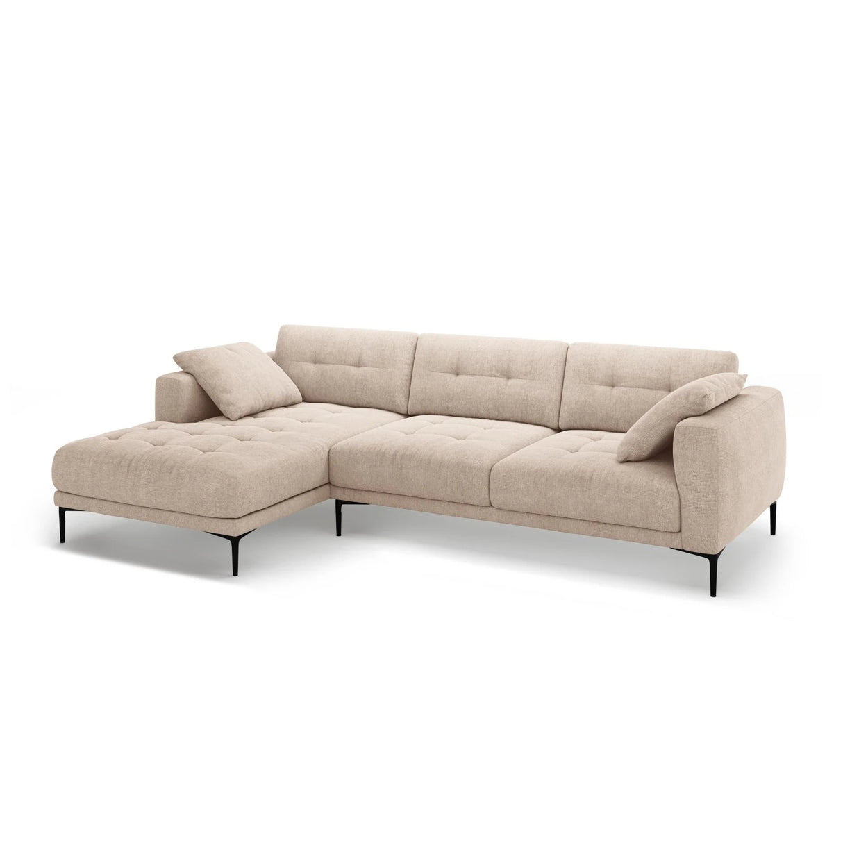 Bemy Ecksofa Links aus Strukturierter Stoff (Sorella 05) in Sand, 295x174 cm – Bild 2