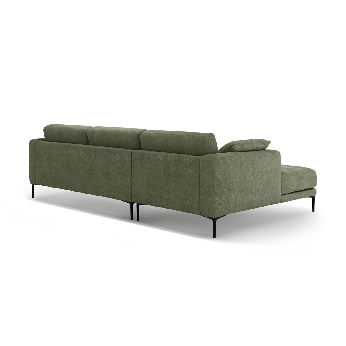 Bemy Ecksofa Links aus Strukturierter Stoff (Sorella 34) in Dunkles olivgrün, 295x174 cm – Bild 3