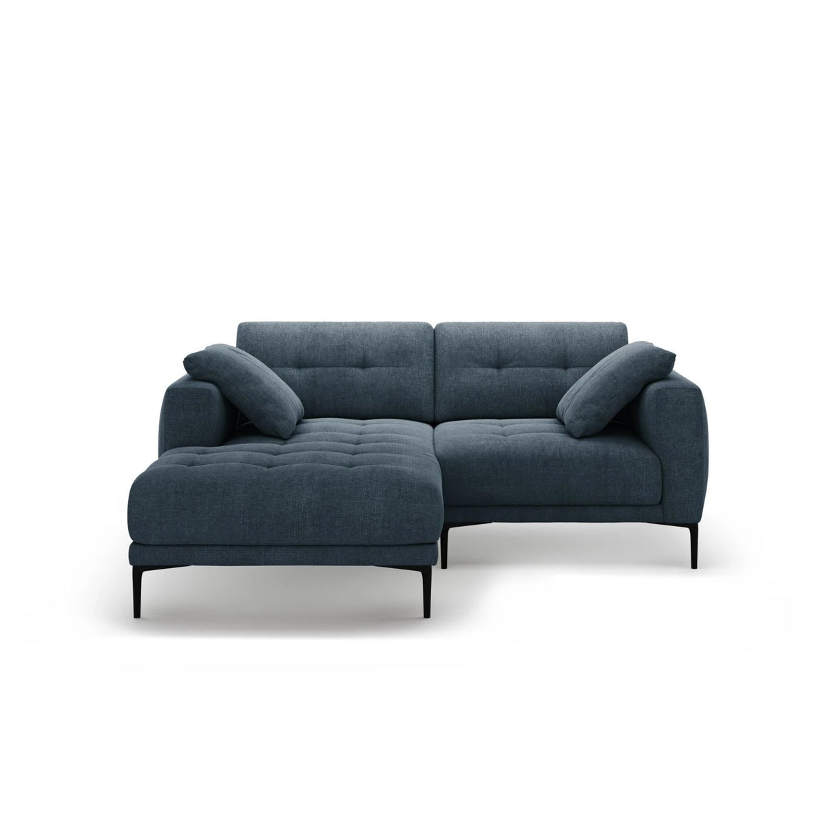 Bemy Ecksofa Links aus Strukturierter Stoff (Sorella 77) in Dunkelblau, 205x174 cm – Bild 1