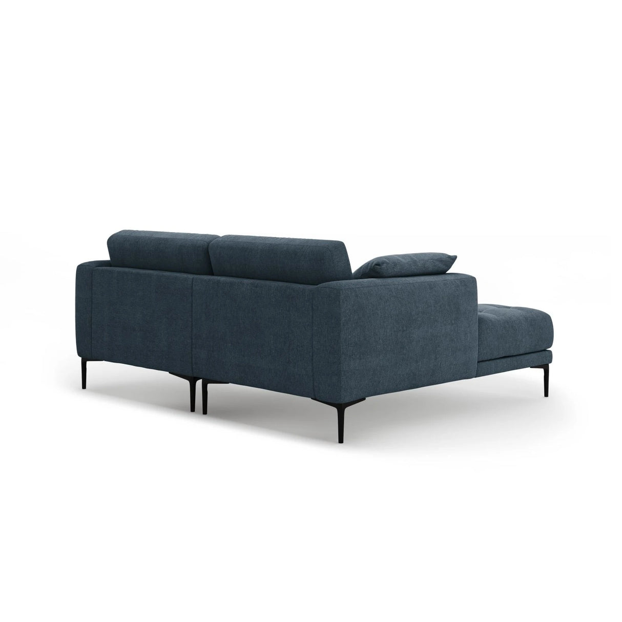 Bemy Ecksofa Links aus Strukturierter Stoff (Sorella 77) in Dunkelblau, 205x174 cm – Bild 3