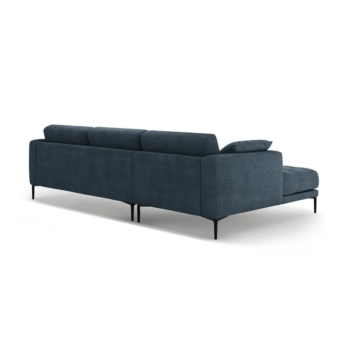Bemy Ecksofa Links aus Strukturierter Stoff (Sorella 77) in Dunkelblau, 295x174 cm – Bild 3