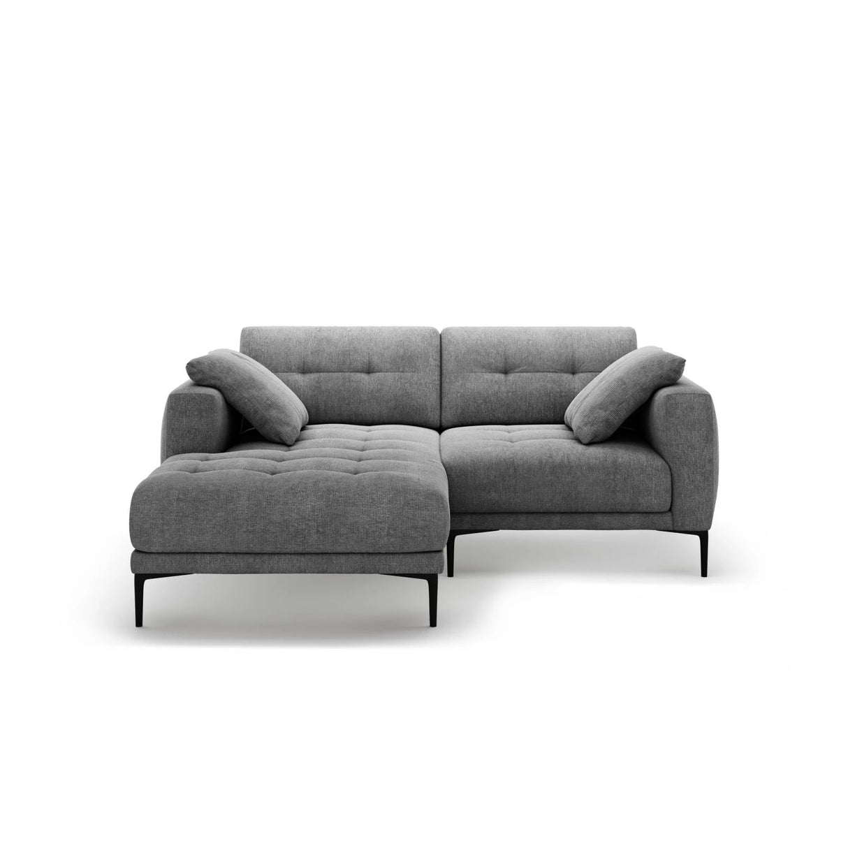 Bemy Ecksofa Links aus Strukturierter Stoff (Sorella 89) in Grau, 205x174 cm – Bild 1