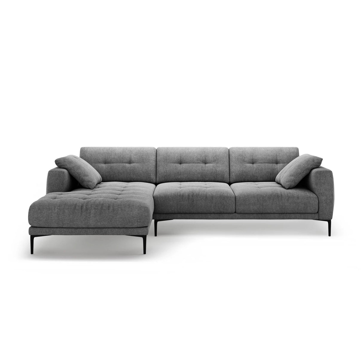 Bemy Ecksofa Links aus Strukturierter Stoff (Sorella 89) in Grau, 295x174 cm – Bild 1