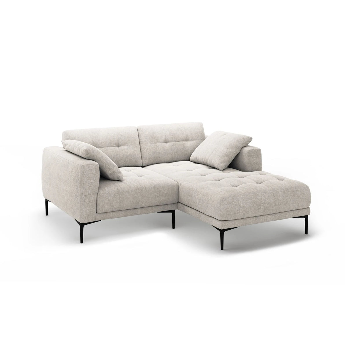 Bemy Ecksofa Rechts aus Samt oder Strukturstoff, 205x174 cm – Bild 2