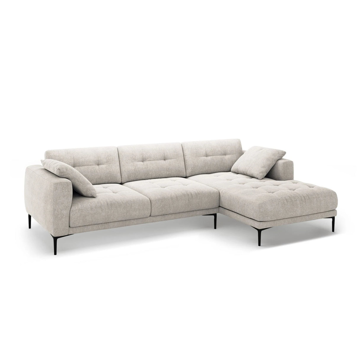 Bemy Ecksofa Rechts aus Samt oder Strukturstoff, 295x174 cm – Bild 2