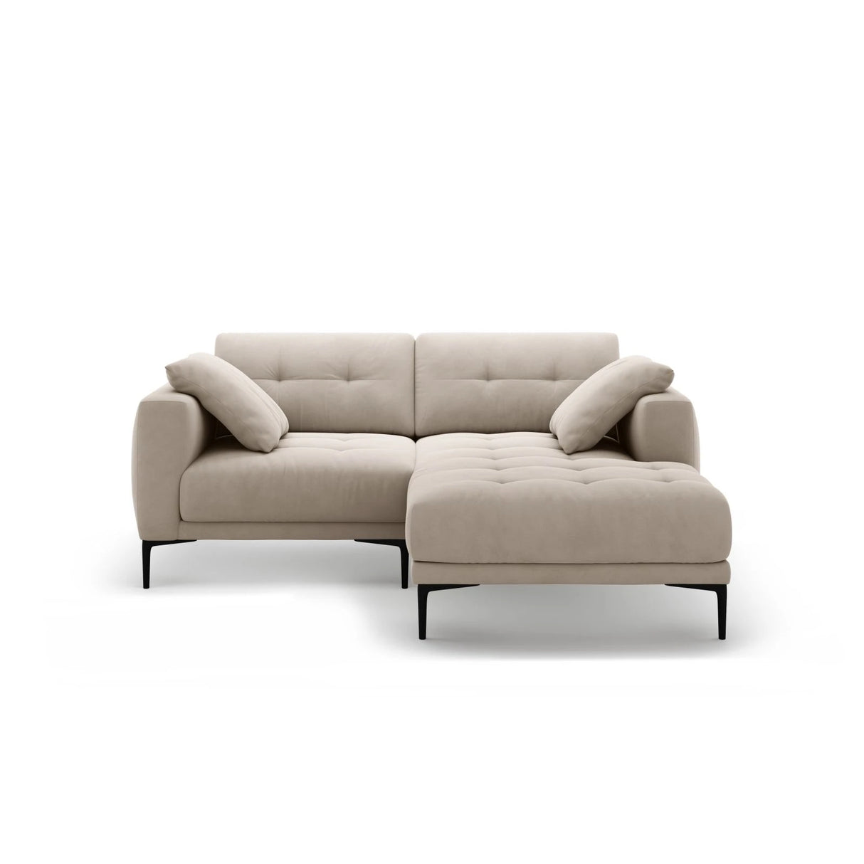 Bemy Ecksofa Rechts aus Samt (Salvador 1) in Beige, 205x174 cm – Bild 1