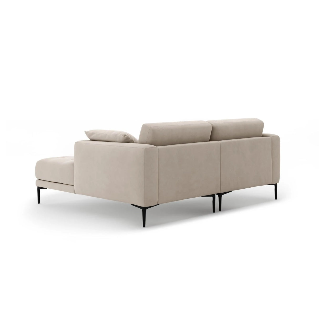 Bemy Ecksofa Rechts aus Samt (Salvador 1) in Beige, 205x174 cm – Bild 3
