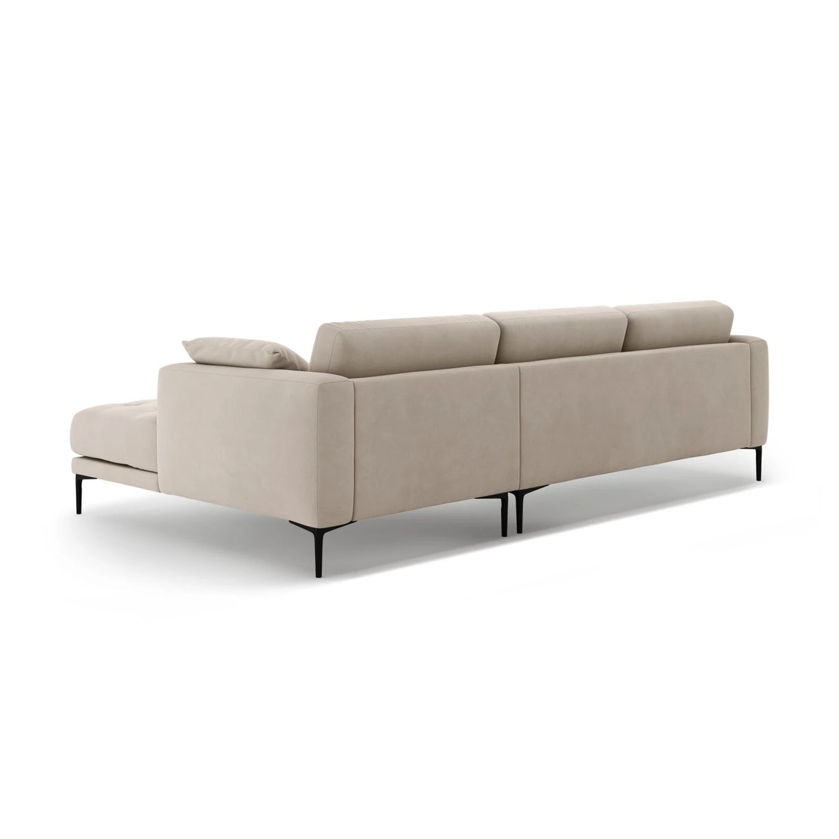 Bemy Ecksofa Rechts aus Samt (Salvador 1) in Beige, 295x174 cm – Bild 3