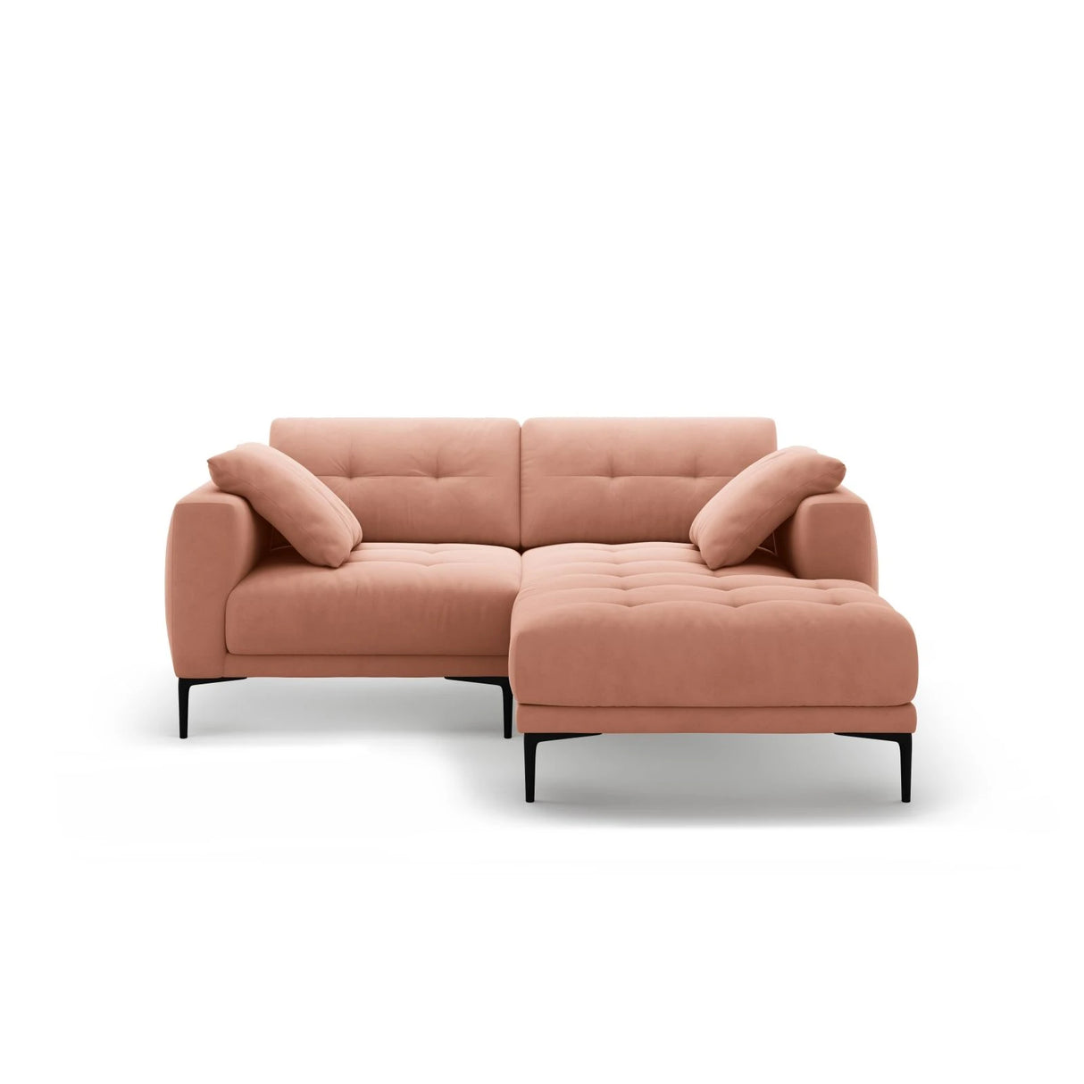 Bemy Ecksofa Rechts aus Samt (Salvador 11) in Rosa, 205x174 cm – Bild 1