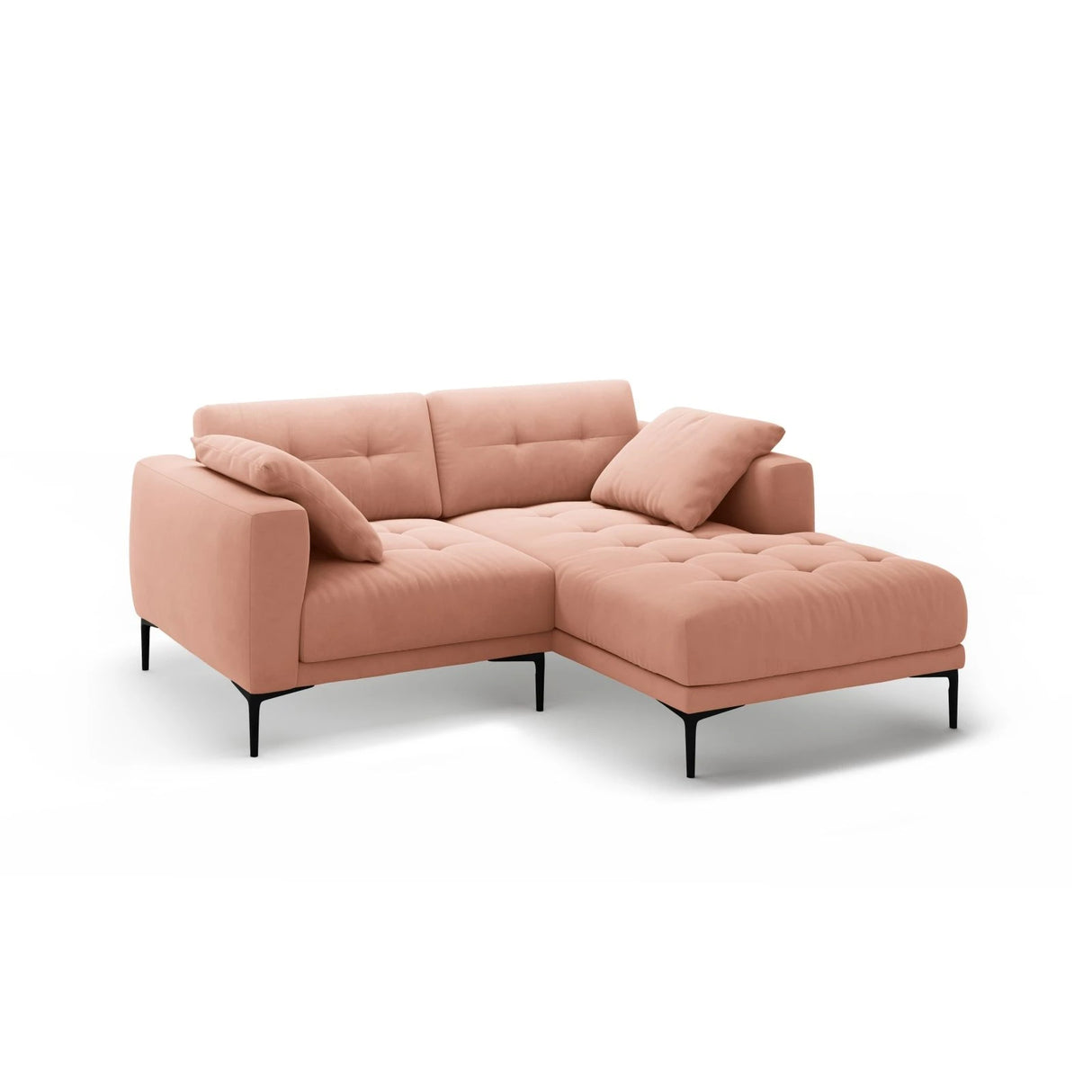 Bemy Ecksofa Rechts aus Samt (Salvador 11) in Rosa, 205x174 cm – Bild 2