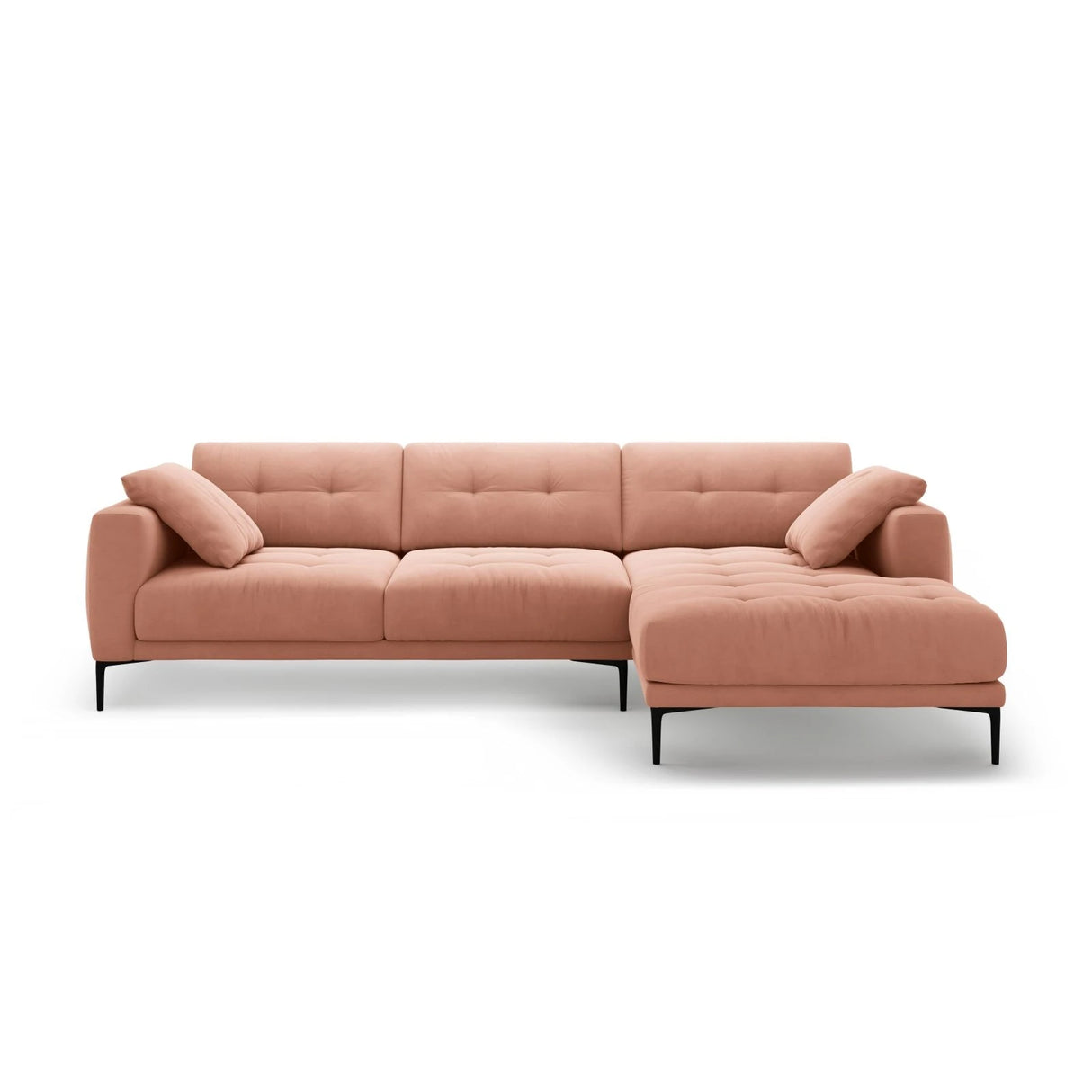 Bemy Ecksofa Rechts aus Samt (Salvador 11) in Rosa, 295x174 cm – Bild 1