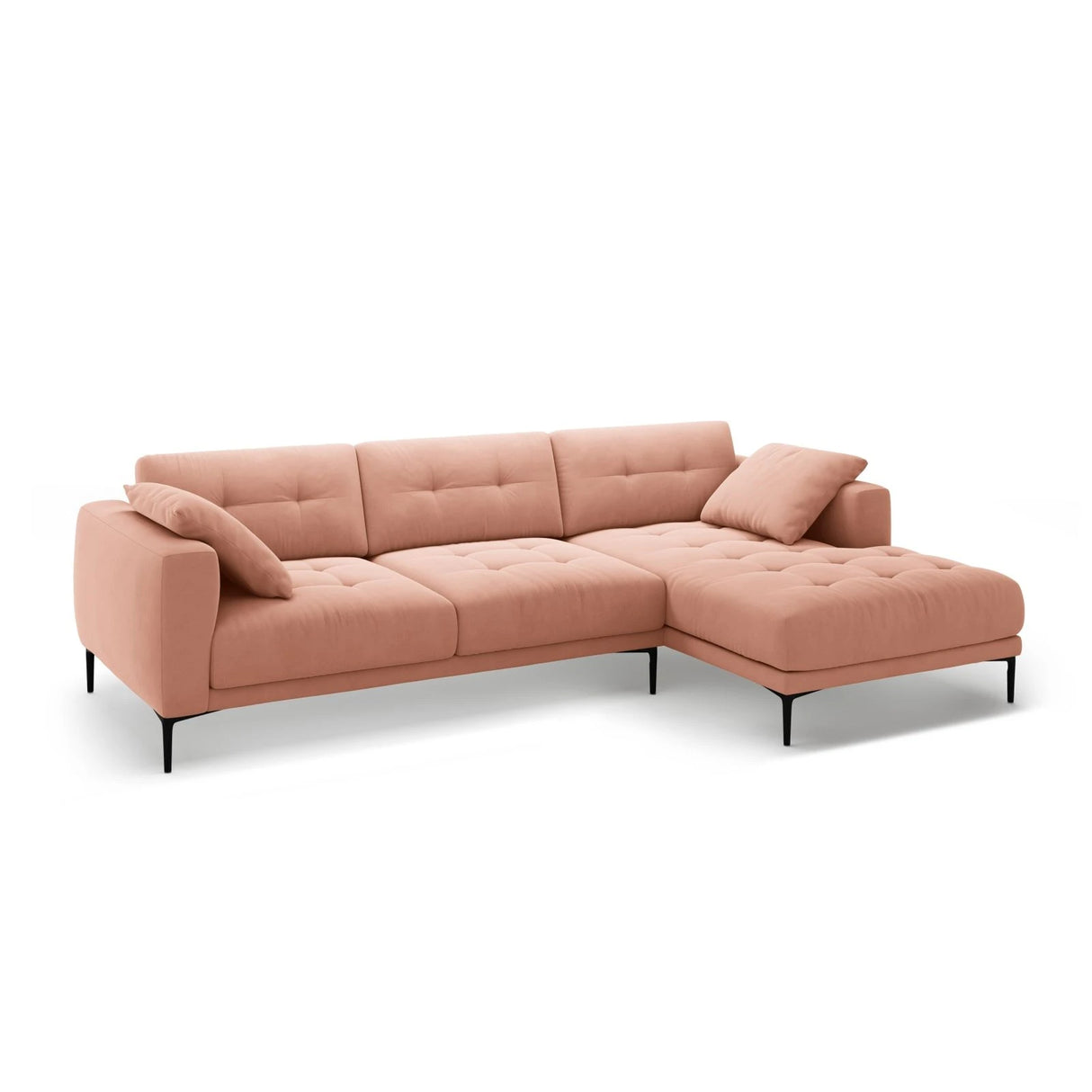 Bemy Ecksofa Rechts aus Samt (Salvador 11) in Rosa, 295x174 cm – Bild 2