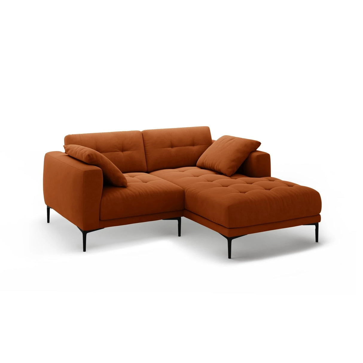 Bemy Ecksofa Rechts aus Samt (Salvador 14) in Terrakotta, 205x174 cm – Bild 2