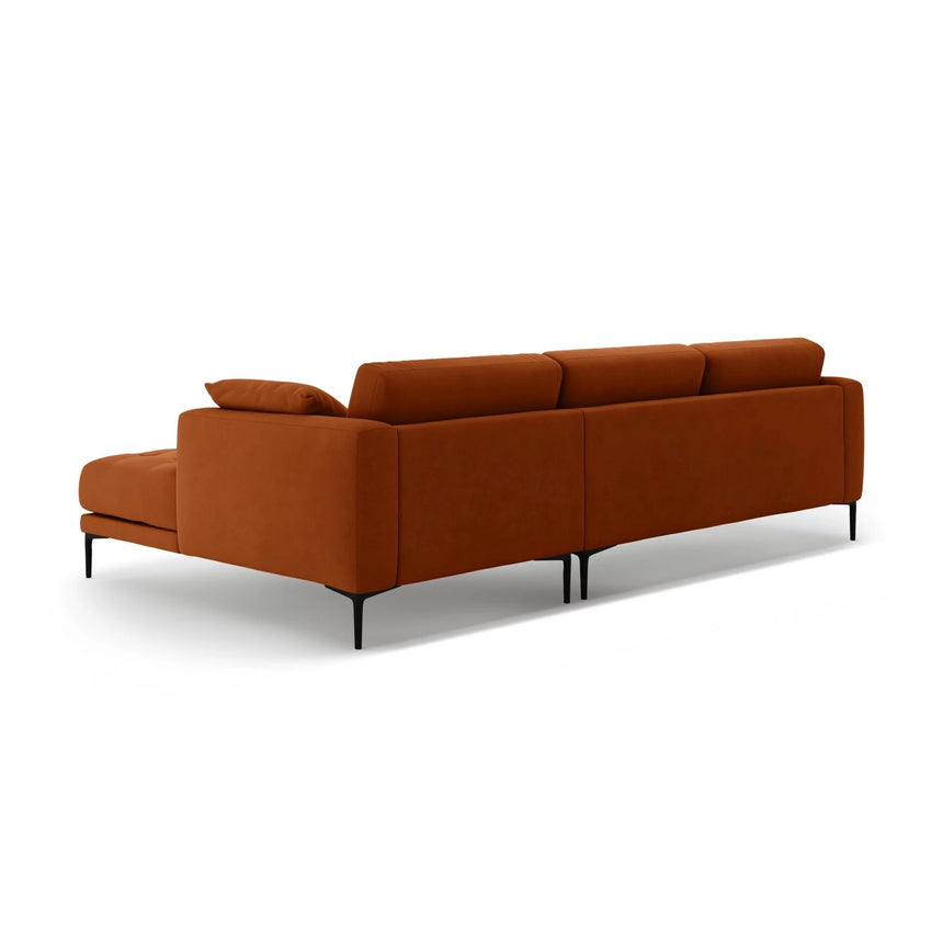 Bemy Ecksofa Rechts aus Samt (Salvador 14) in Terrakotta, 295x174 cm – Bild 3