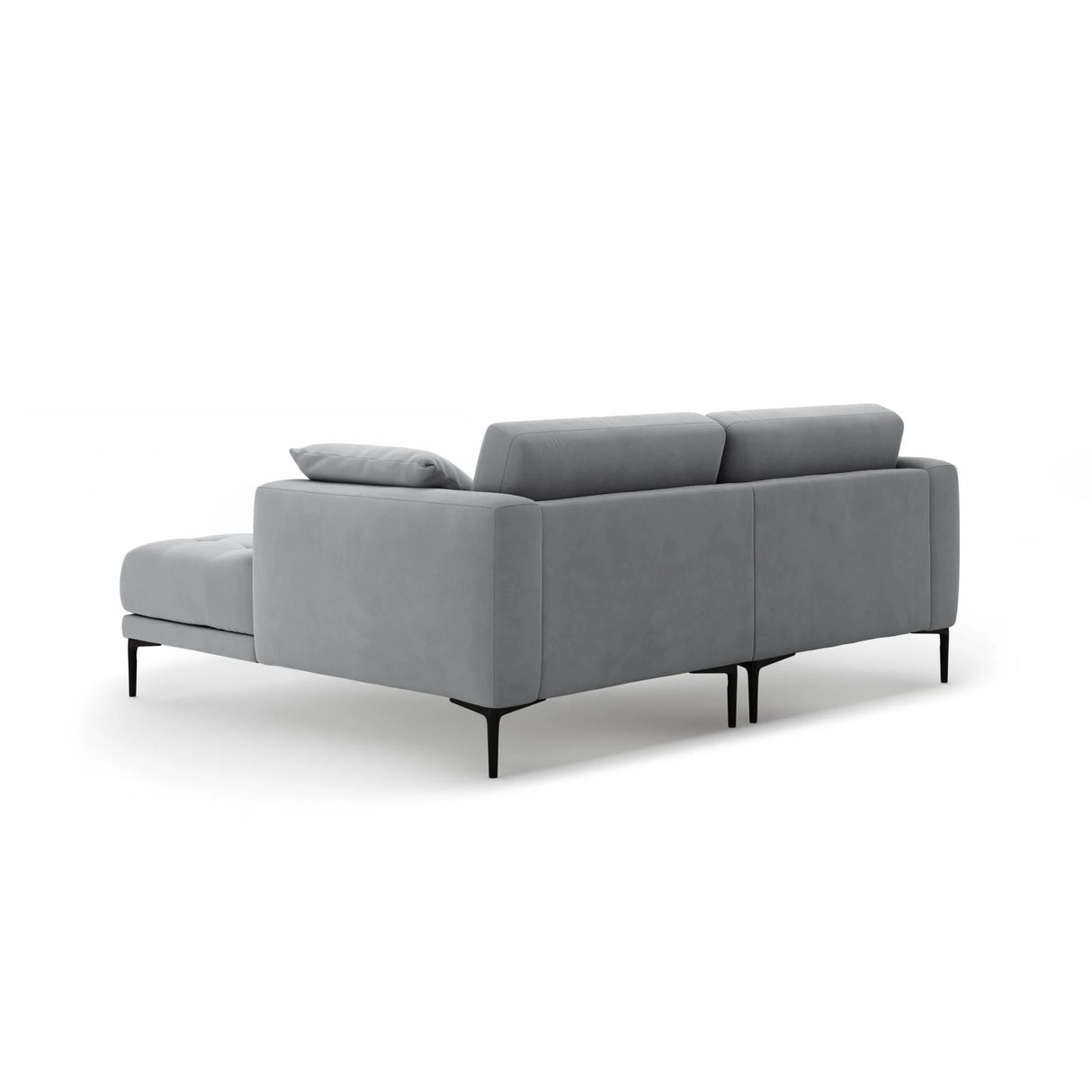 Bemy Ecksofa Rechts aus Samt (Salvador 17) in Grau, 205x174 cm – Bild 3