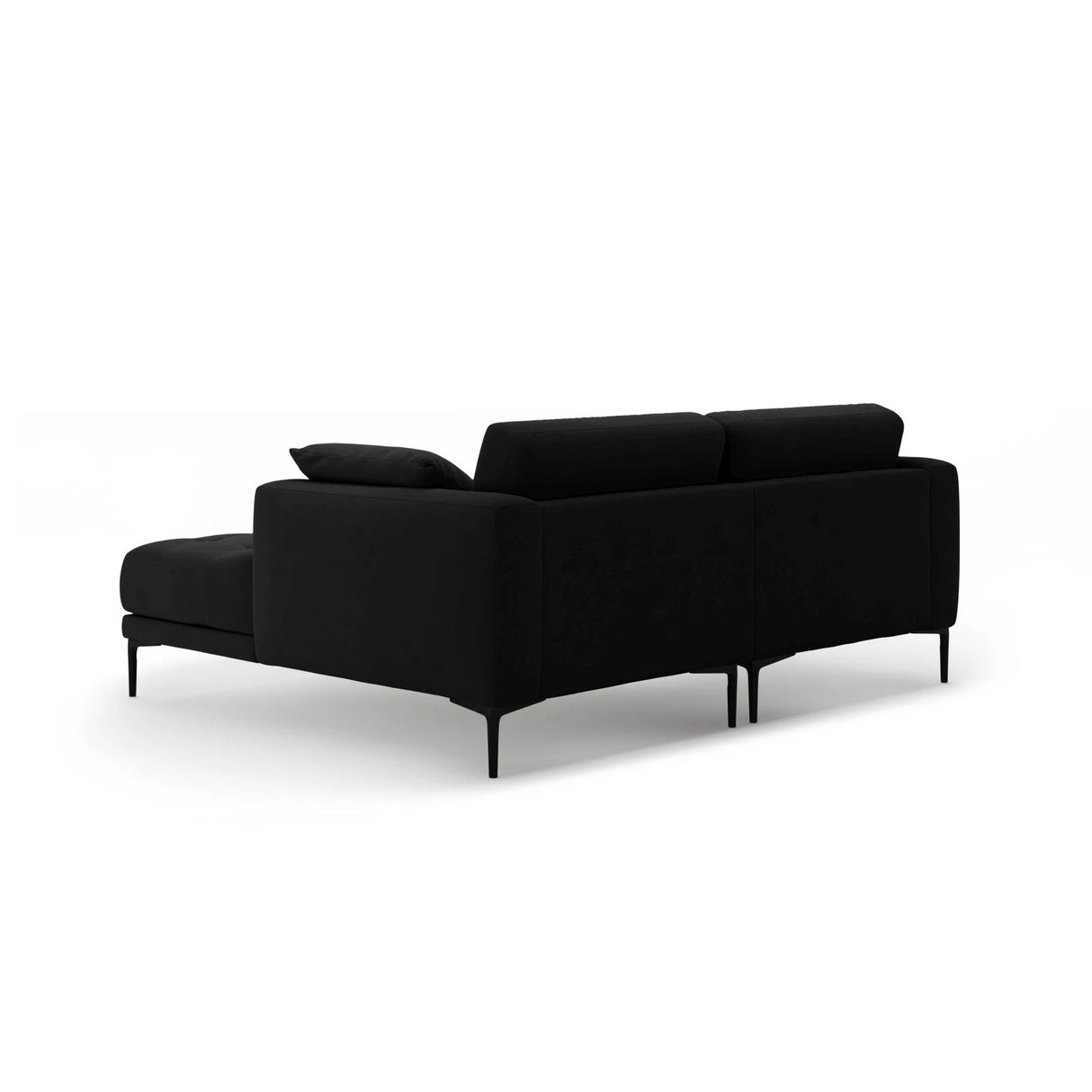 Bemy Ecksofa Rechts aus Samt (Salvador 19) in Schwarz, 205x174 cm – Bild 3