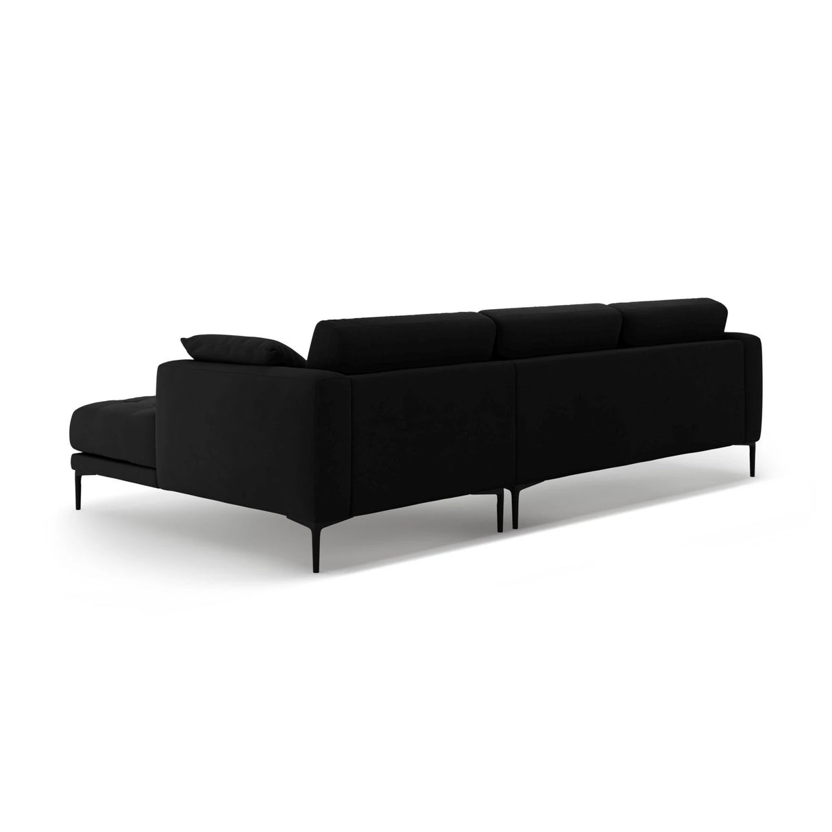 Bemy Ecksofa Rechts aus Samt (Salvador 19) in Schwarz, 295x174 cm – Bild 3