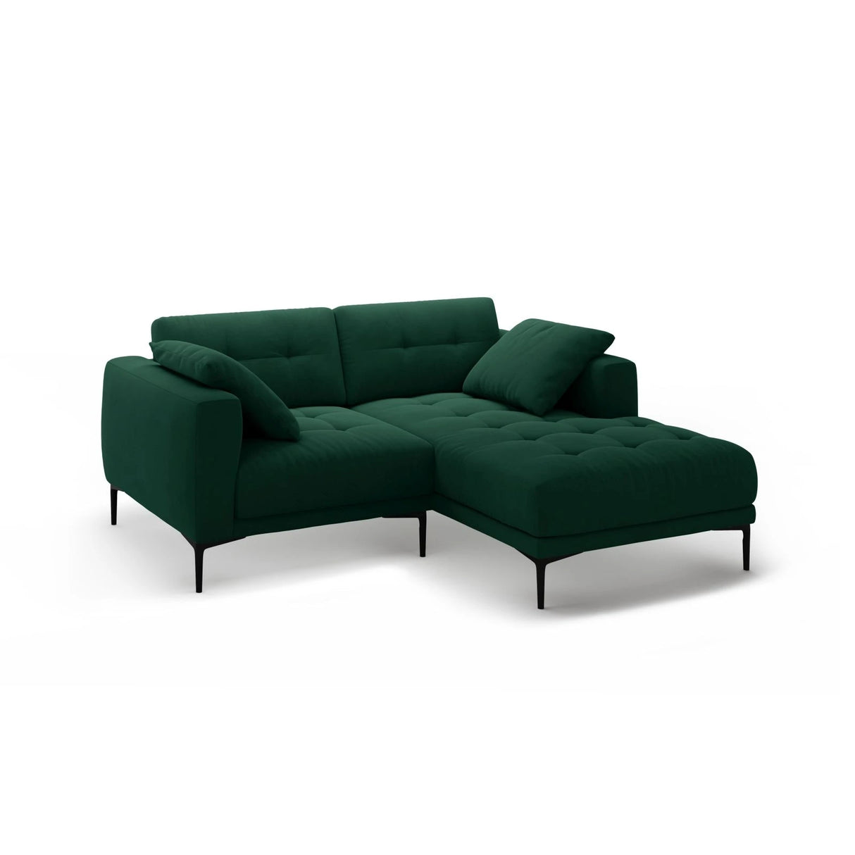 Bemy Ecksofa Rechts aus Samt (Salvador 7) in Flaschengrün, 205x174 cm – Bild 2