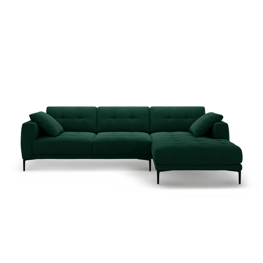Bemy Ecksofa Rechts aus Samt (Salvador 7) in Flaschengrün, 295x174 cm – Bild 1