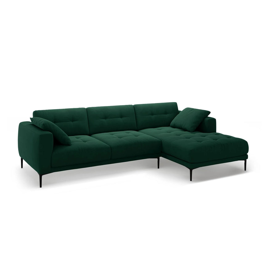 Bemy Ecksofa Rechts aus Samt (Salvador 7) in Flaschengrün, 295x174 cm – Bild 2