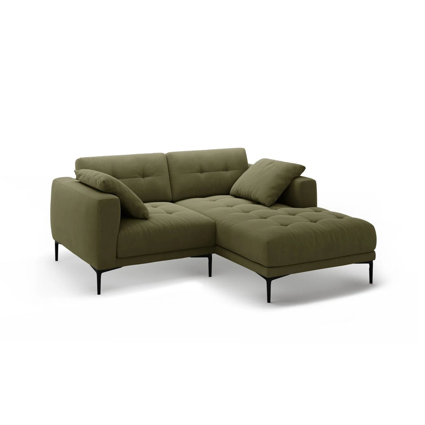 Bemy Ecksofa Rechts aus Samt (Salvador 8) in Grün, 205x174 cm – Bild 2