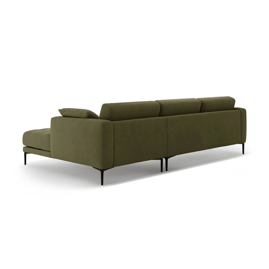 Bemy Ecksofa Rechts aus Samt (Salvador 8) in Grün, 295x174 cm – Bild 3