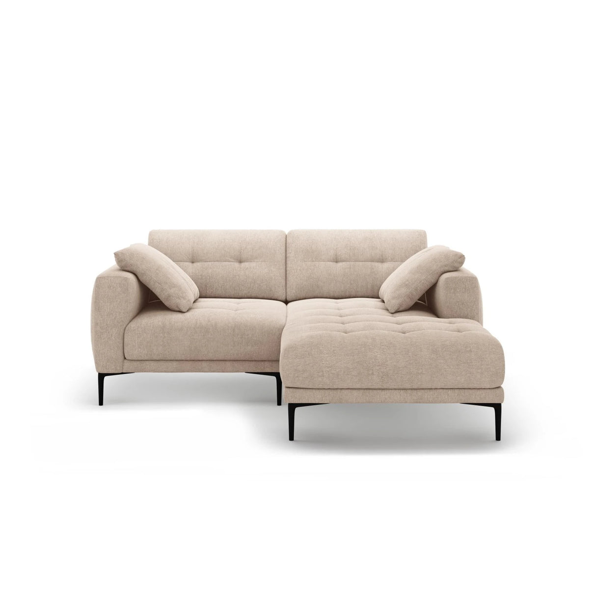 Bemy Ecksofa Rechts aus Strukturierter Stoff (Sorella 05) in Sand, 205x174 cm – Bild 1