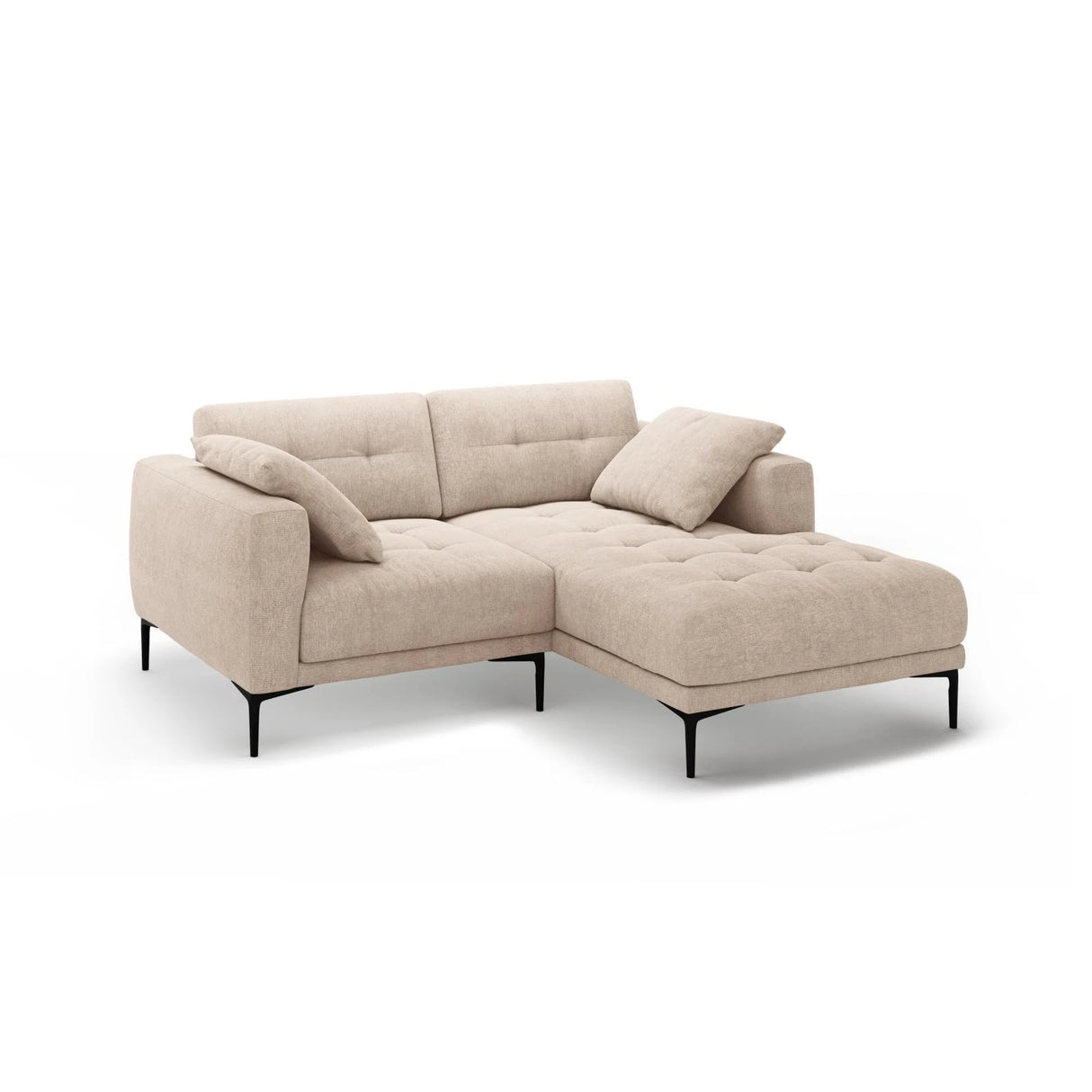 Bemy Ecksofa Rechts aus Strukturierter Stoff (Sorella 05) in Sand, 205x174 cm – Bild 2