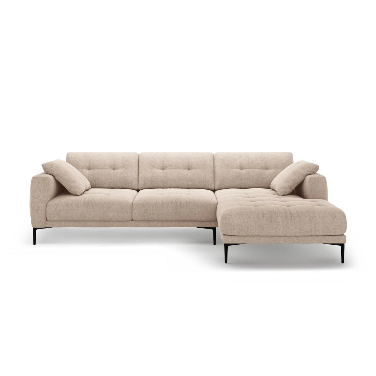 Bemy Ecksofa Rechts aus Strukturierter Stoff (Sorella 05) in Sand, 295x174 cm – Bild 1