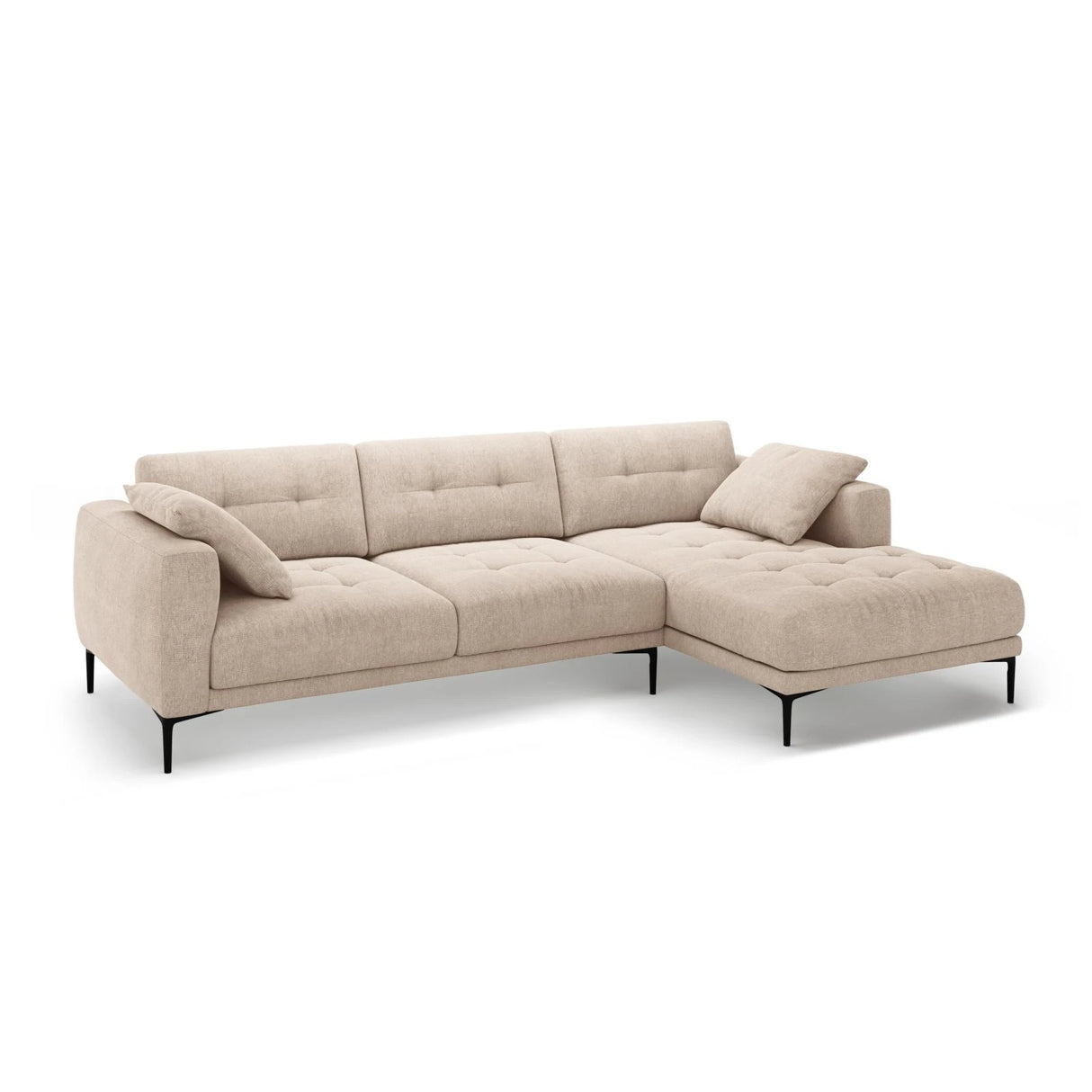 Bemy Ecksofa Rechts aus Strukturierter Stoff (Sorella 05) in Sand, 295x174 cm – Bild 2