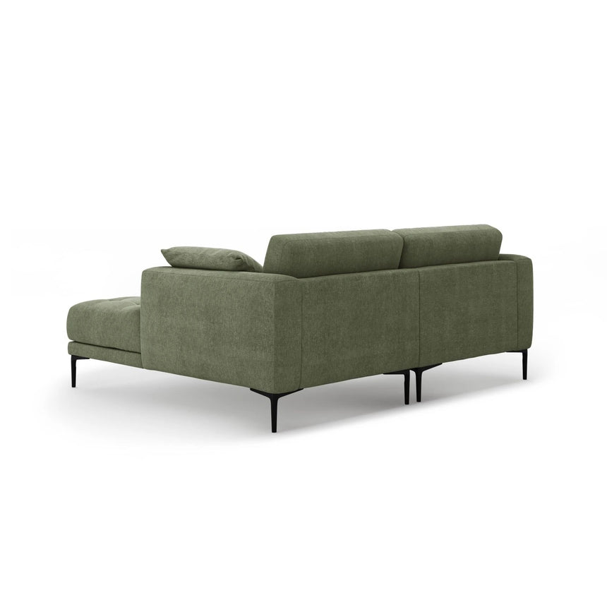 Bemy Ecksofa Rechts aus Strukturierter Stoff (Sorella 34) in Dunkles olivgrün, 205x174 cm – Bild 3