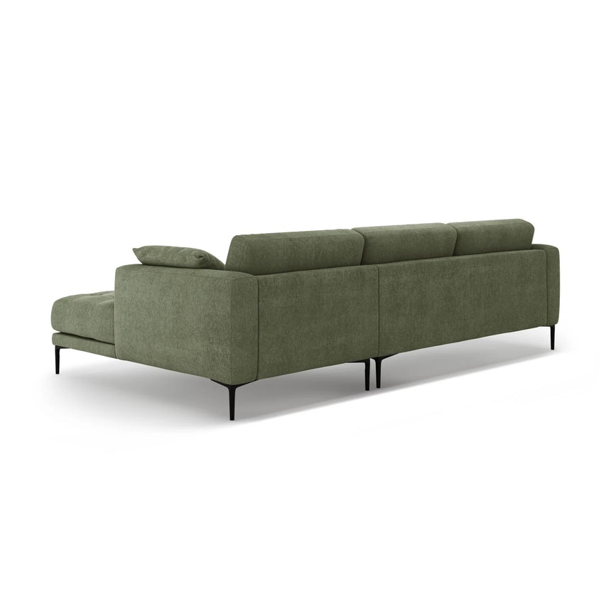 Bemy Ecksofa Rechts aus Strukturierter Stoff (Sorella 34) in Dunkles olivgrün, 295x174 cm – Bild 3