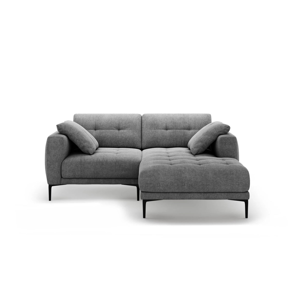 Bemy Ecksofa Rechts aus Strukturierter Stoff (Sorella 89) in Grau, 205x174 cm – Bild 1
