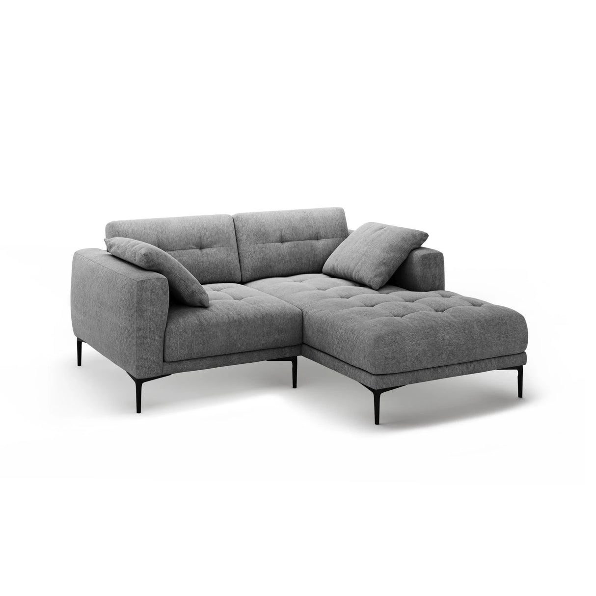 Bemy Ecksofa Rechts aus Strukturierter Stoff (Sorella 89) in Grau, 205x174 cm – Bild 2