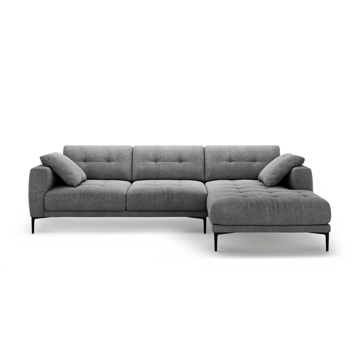 Bemy Ecksofa Rechts aus Strukturierter Stoff (Sorella 89) in Grau, 295x174 cm – Bild 1
